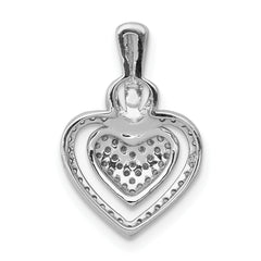 14k White Gold 1/5ct. Diamond Fancy Double Heart Chain Slide