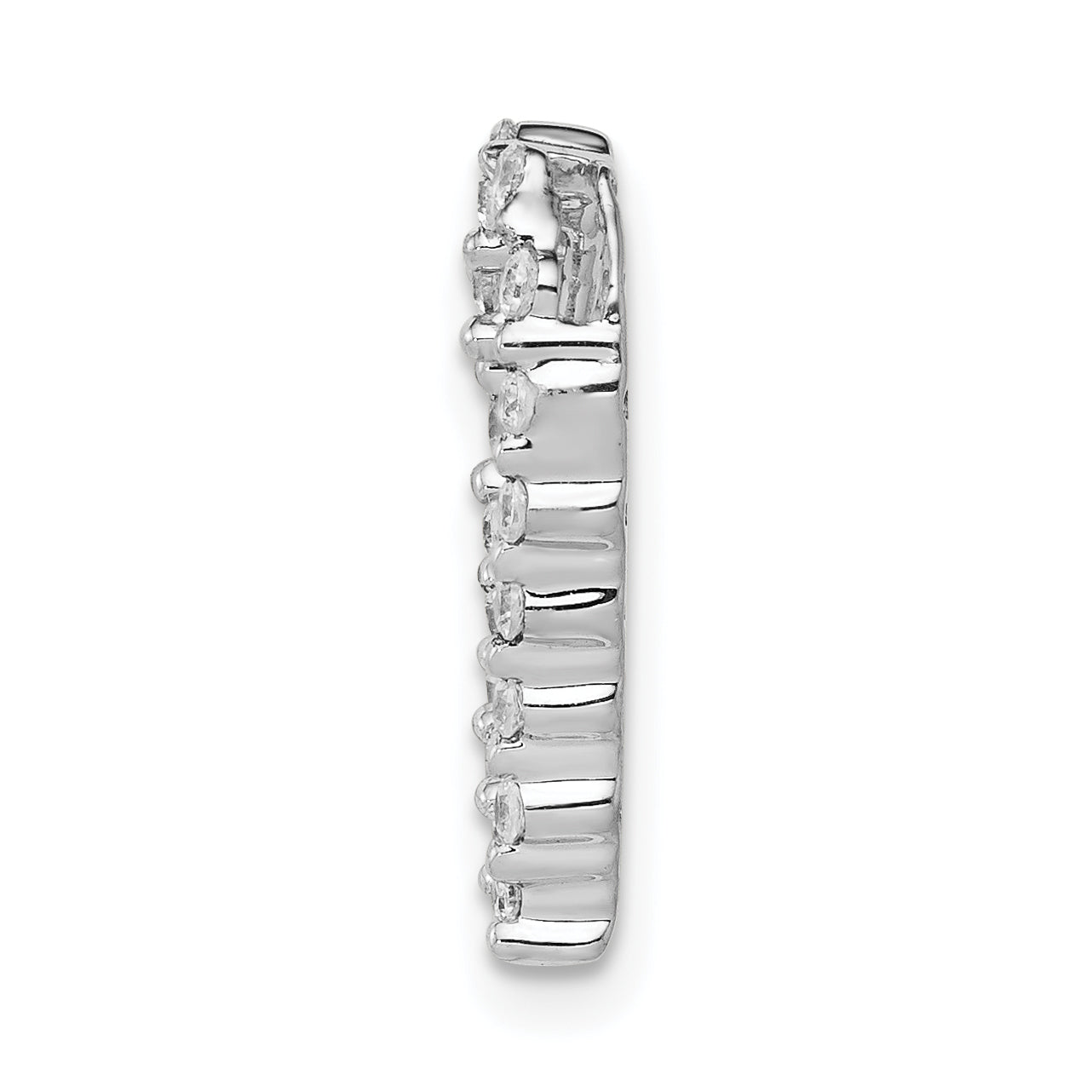 14k White Gold 1/5ct. Diamond Heart Chain Slide