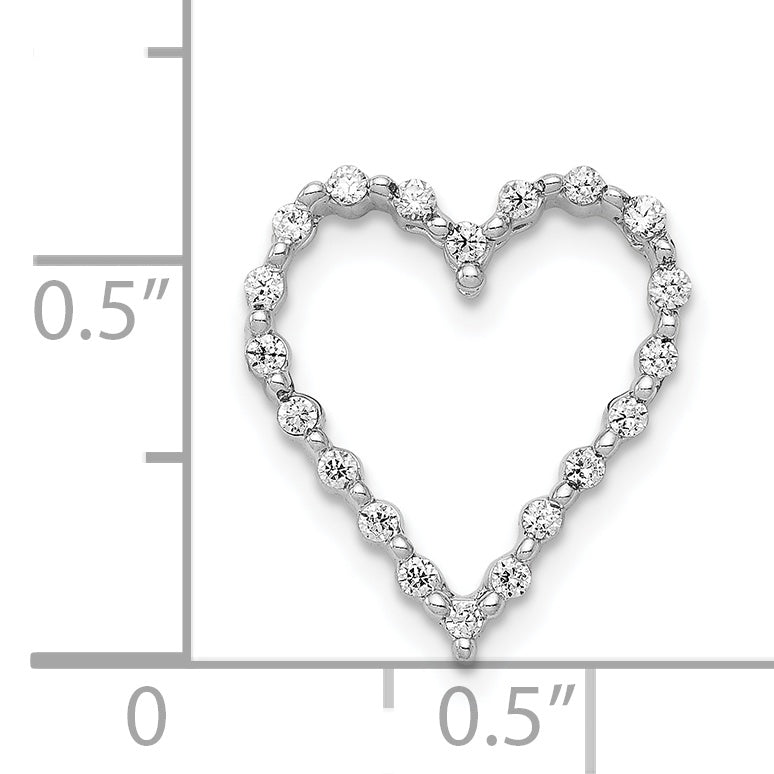 14k White Gold 1/5ct. Diamond Heart Chain Slide