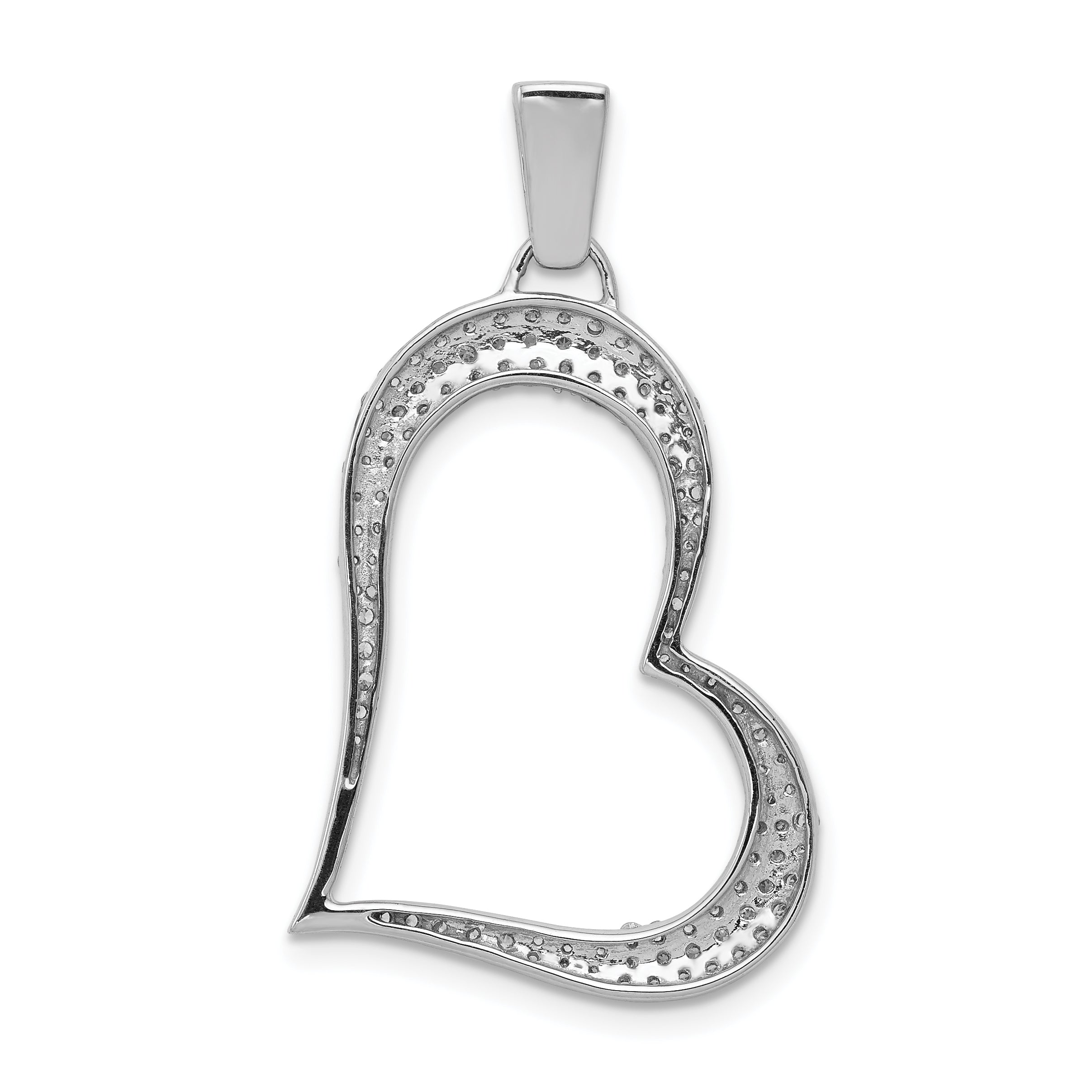 14k White Gold 1/2ct. Diamond Heart Pendant