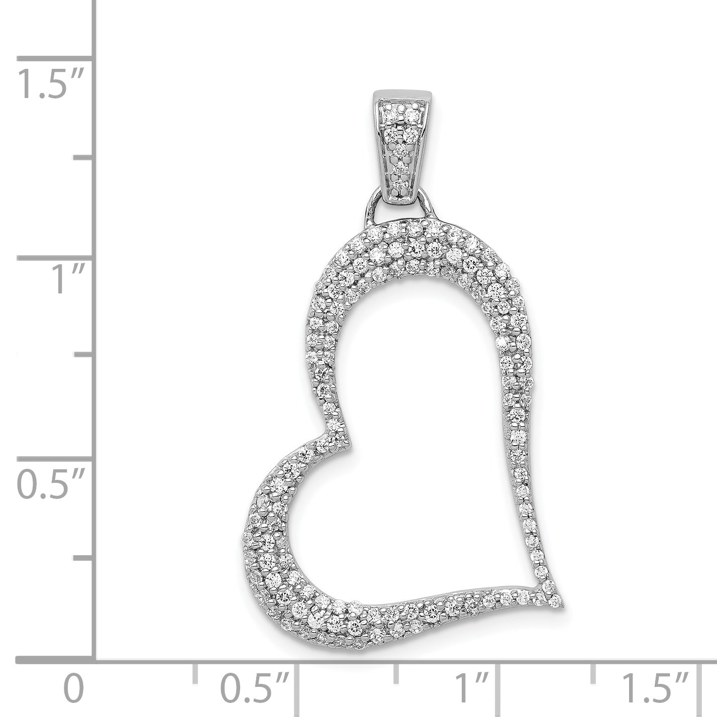 14k White Gold 1/2ct. Diamond Heart Pendant