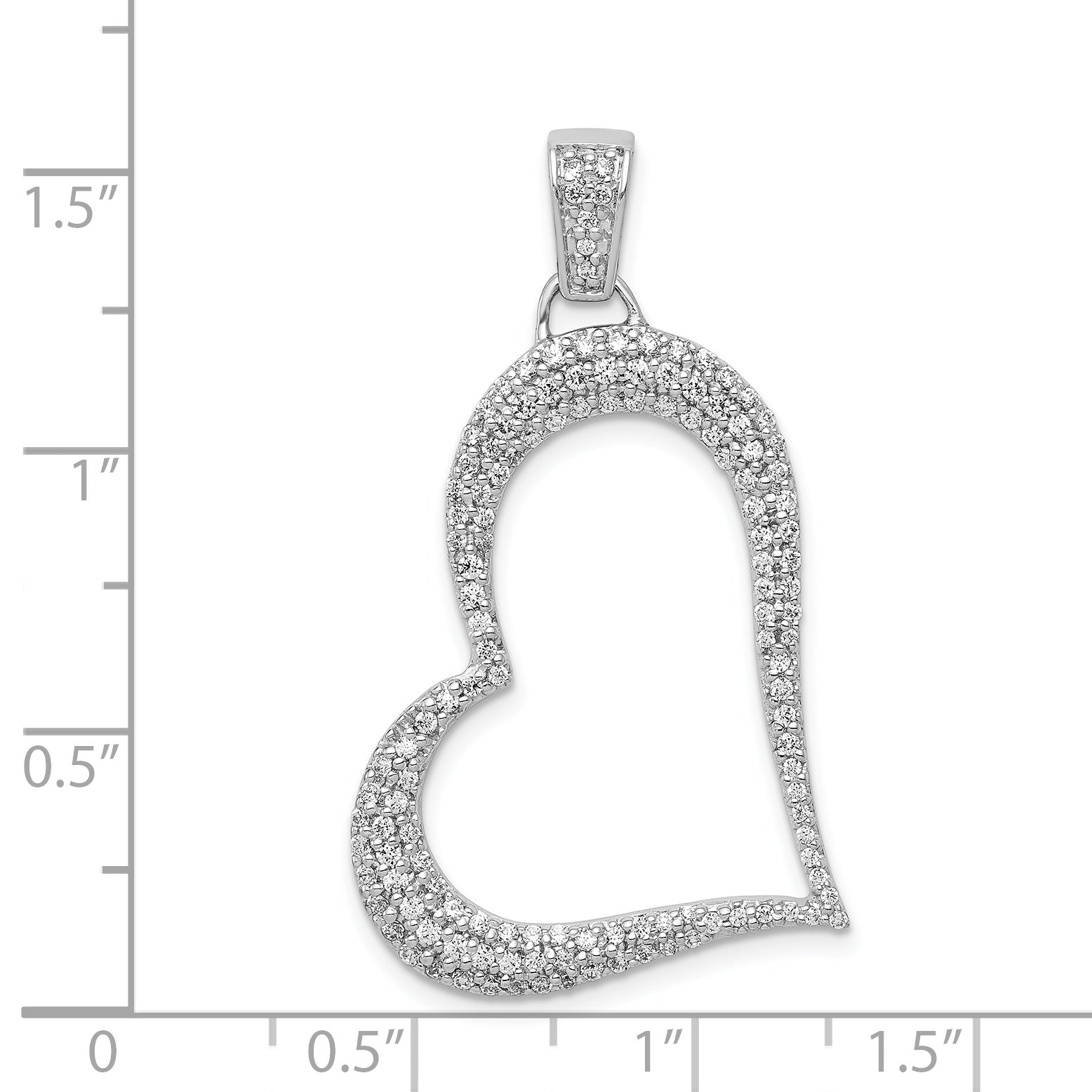 14k White Gold 5/8ct. Diamond Heart Pendant