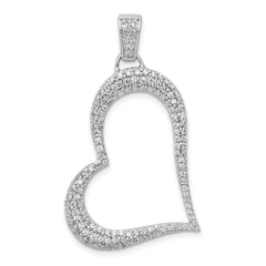 14k White Gold 5/8ct. Diamond Heart Pendant