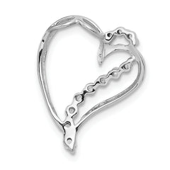 14k White Gold 1/6ct. Diamond Heart Chain Slide