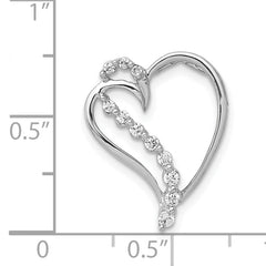 14k White Gold 1/6ct. Diamond Heart Chain Slide