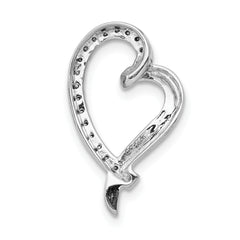 14k White Gold 1/10ct. Diamond Heart Chain Slide