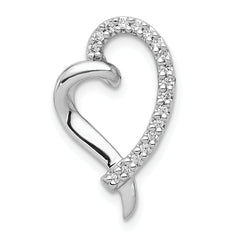 14k White Gold 1/10ct. Diamond Heart Chain Slide