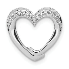 14k White Gold 1/15ct. Diamond Heart Chain Slide