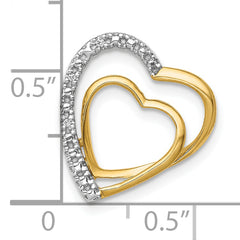 10k .01ct. Diamond Double Heart Chain Slide