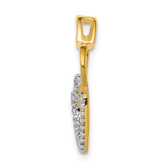 14k Two-Tone 1/10ct. Diamond Double Heart Chain Slide