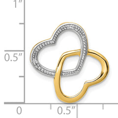 14k .01ct. Diamond Double Entwined Heart Chain Slide