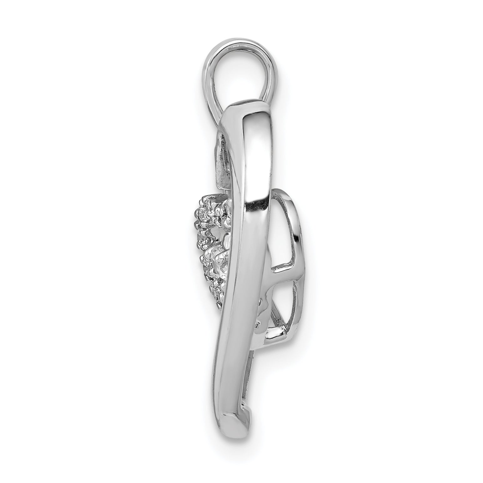 14k White Gold 1/10ct. Diamond Heart Dangle Pendant