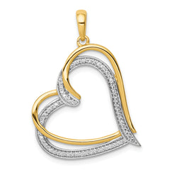 14k 1/6ct. Diamond Double Heart Pendant