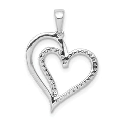 14k White Gold 1/10ct. Diamond Heart Pendant