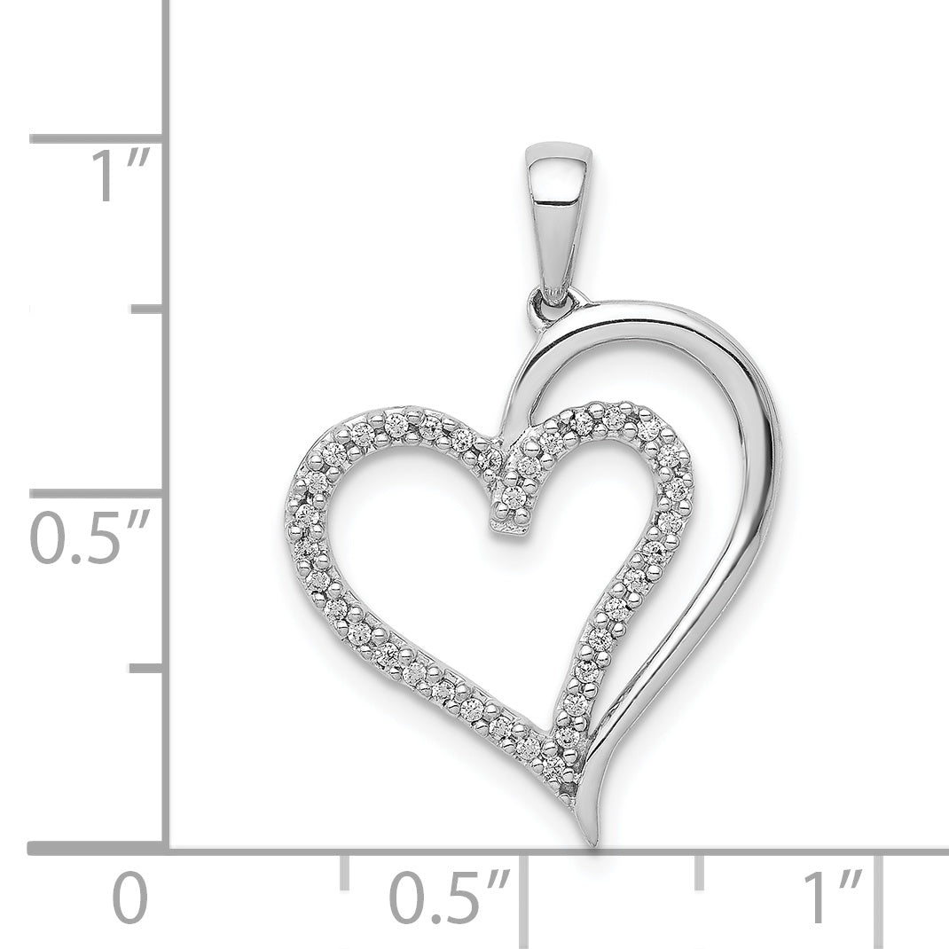 14k White Gold 1/10ct. Diamond Heart Pendant