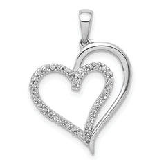 14k White Gold 1/10ct. Diamond Heart Pendant