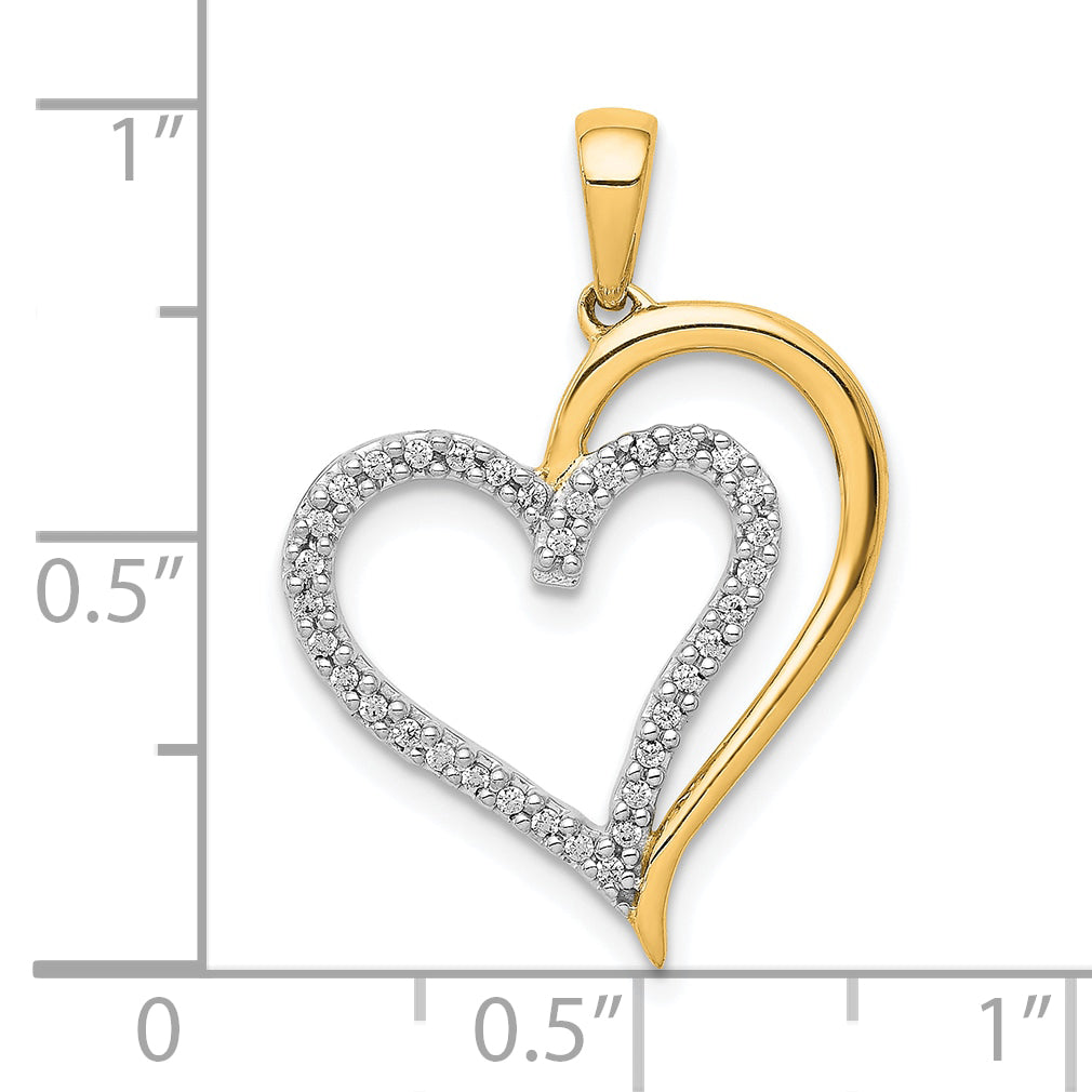 14k 1/10ct. Diamond Heart Pendant