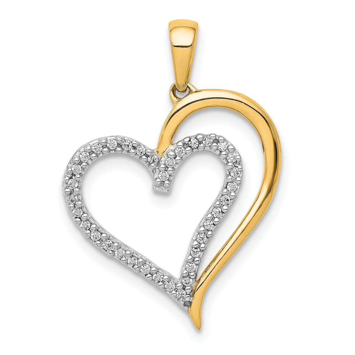 14k 1/10ct. Diamond Heart Pendant