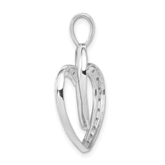 14k White Gold 1/10ct. Diamond Double Heart Pendant