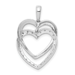 14k White Gold 1/10ct. Diamond Double Heart Pendant