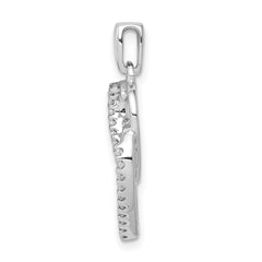 14k White Gold Diamond 1/10ct. Entwined Hearts Pendant