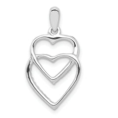 14k White Gold Diamond 1/10ct. Entwined Hearts Pendant