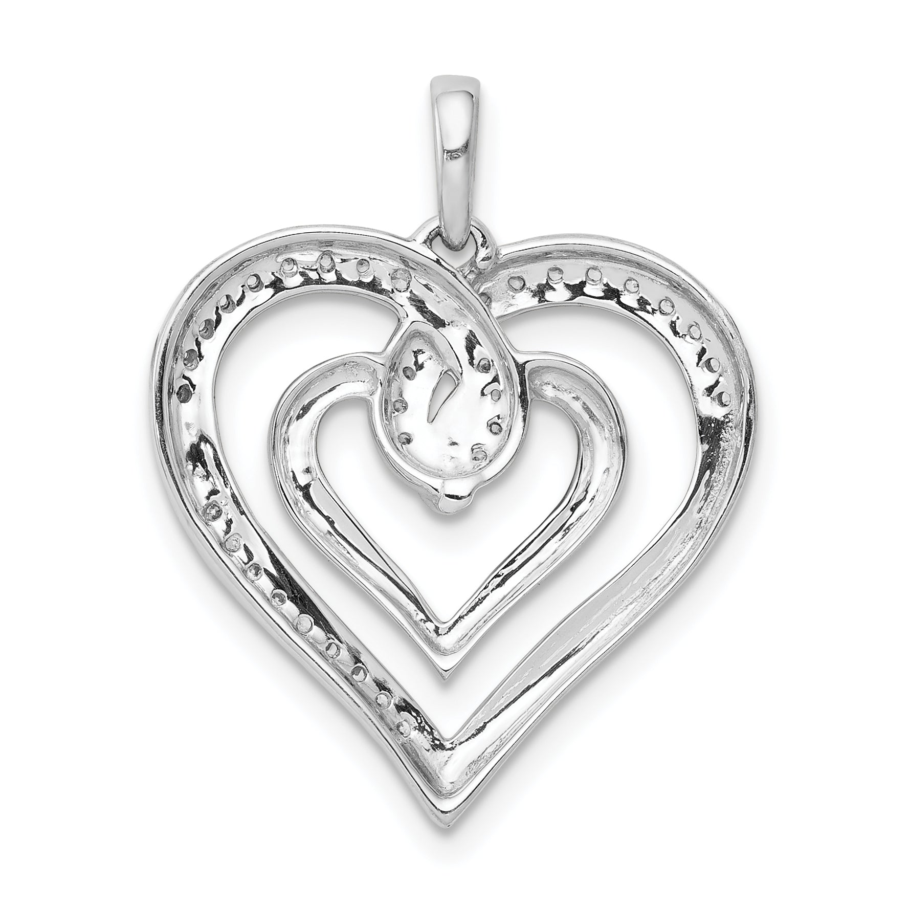 14k White Gold 1/6ct. Diamond Entwined Heart Pendant