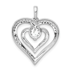 14k White Gold 1/6ct. Diamond Entwined Heart Pendant