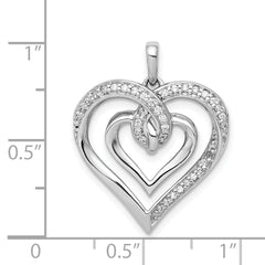 14k White Gold 1/6ct. Diamond Entwined Heart Pendant