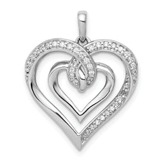 14k White Gold 1/6ct. Diamond Entwined Heart Pendant