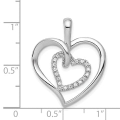 14k White Gold 1/10ct. Diamond Double Heart Pendant