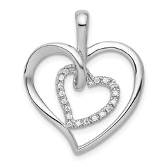 14k White Gold 1/10ct. Diamond Double Heart Pendant