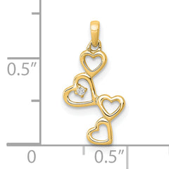 10K Diamond Heart Pendant