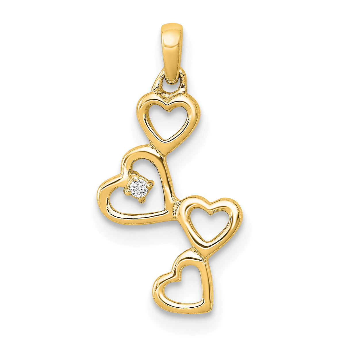 10K Diamond Heart Pendant