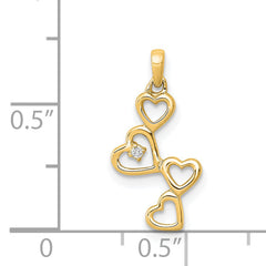 14k Diamond Heart Pendant