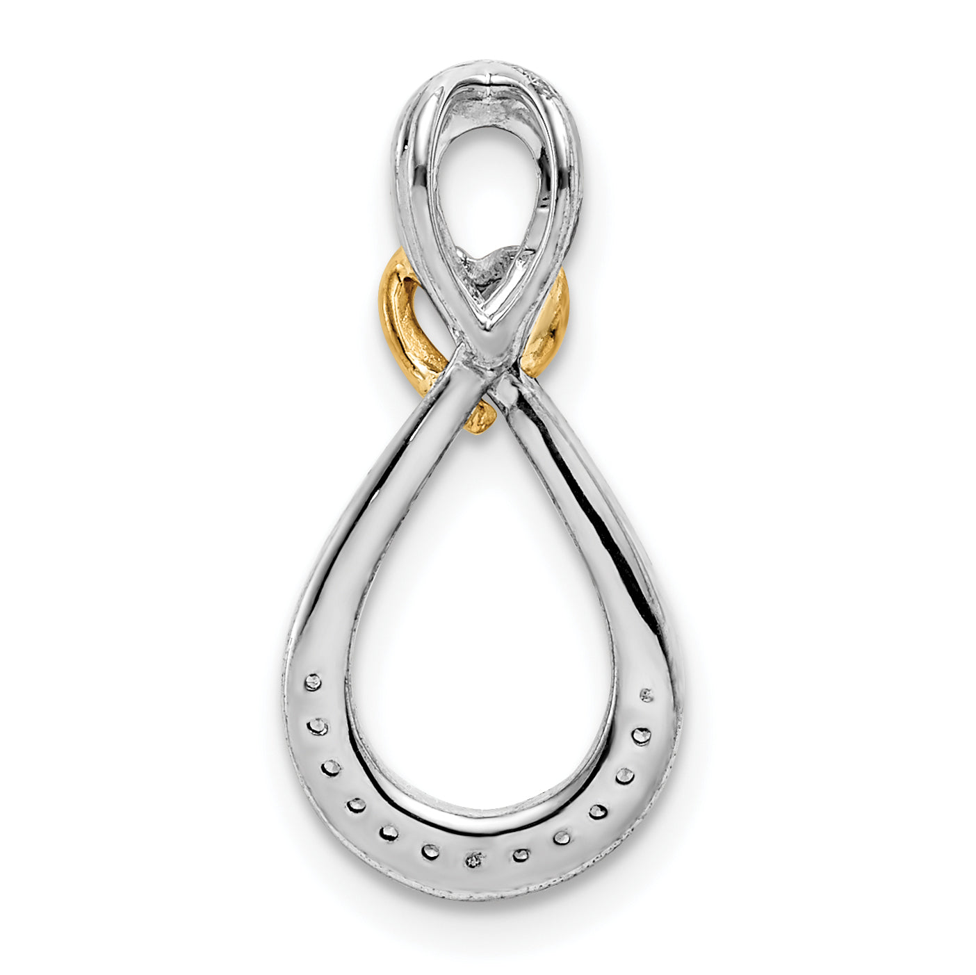 10K Two-tone 1/20ct. Diamond Infinity w/Heart Chain Slide