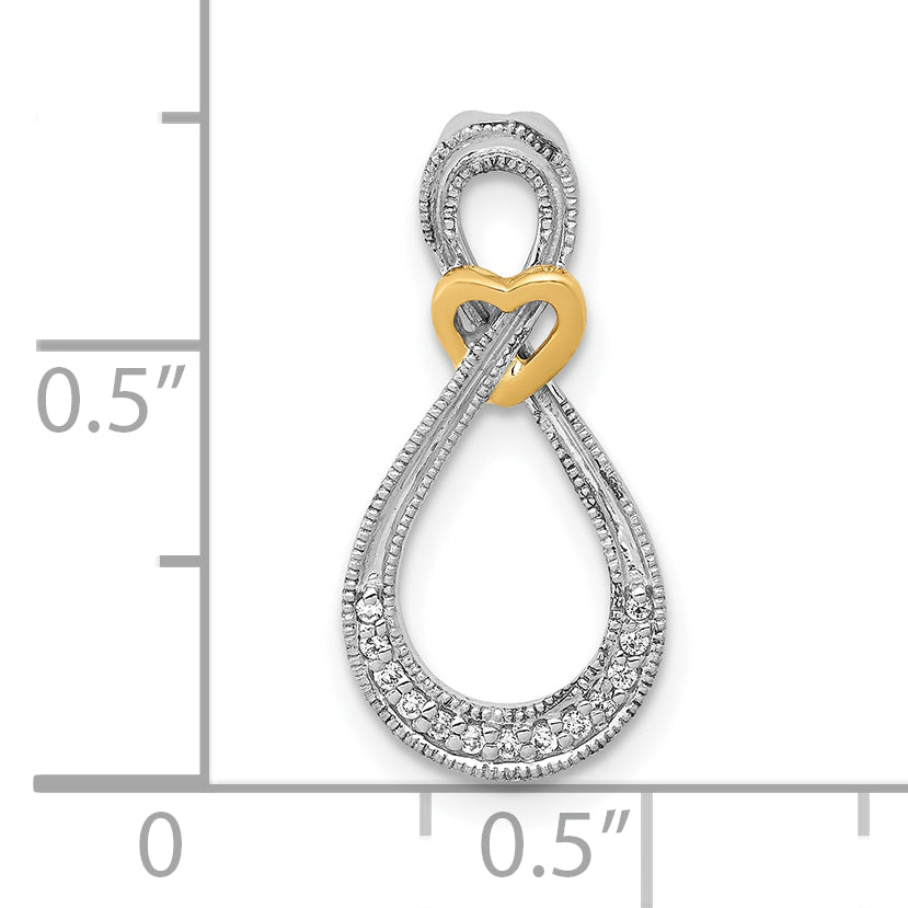 10K Two-tone 1/20ct. Diamond Infinity w/Heart Chain Slide