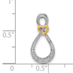 14k Two-tone 1/20ct. Diamond Infinity w/Heart Chain Slide