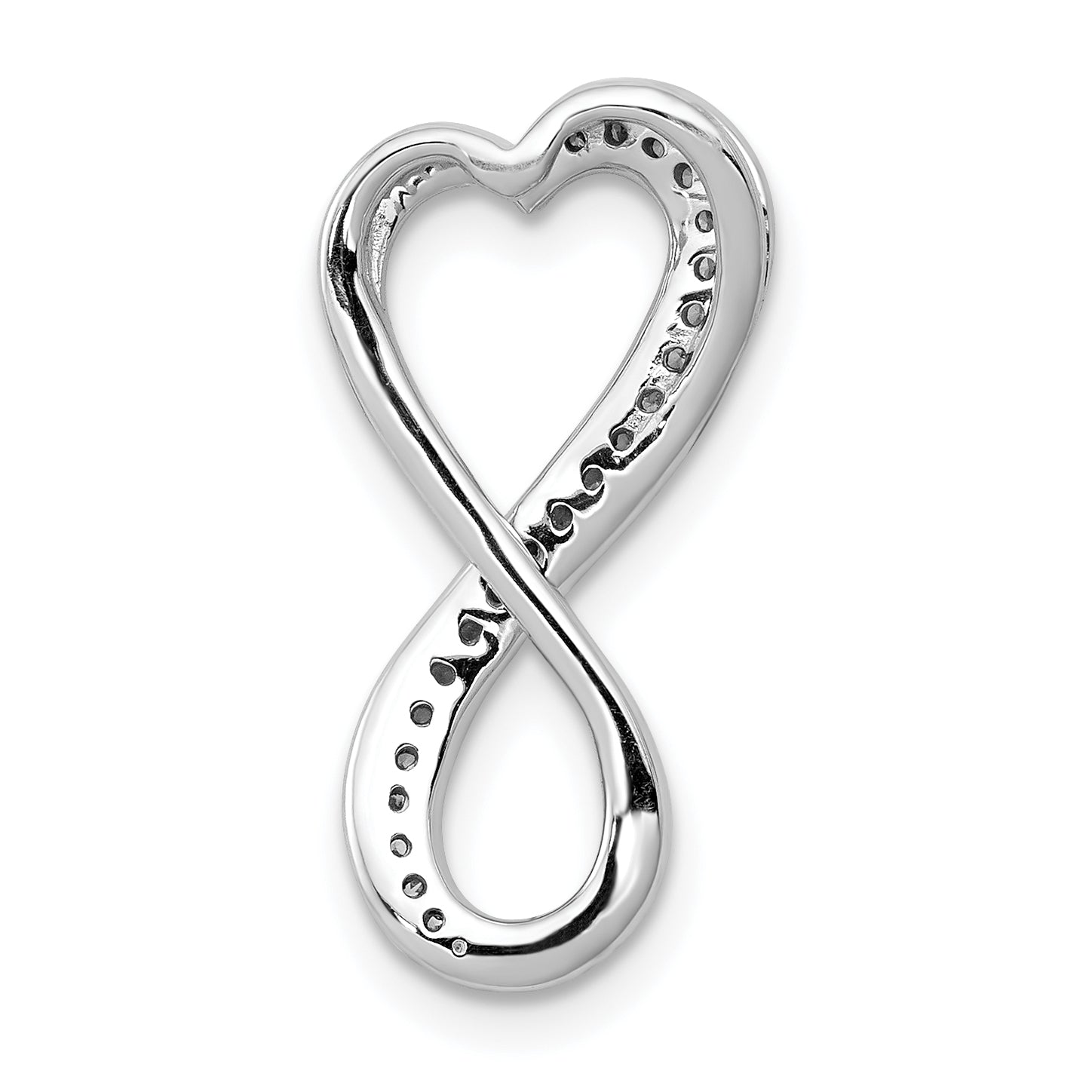 10K White Gold Diamond Freeform Heart Infinity Chain Slide