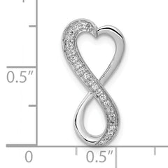 10K White Gold Diamond Freeform Heart Infinity Chain Slide