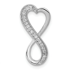 10K White Gold Diamond Freeform Heart Infinity Chain Slide