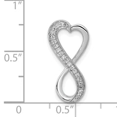 14k White Gold Diamond Freeform Heart Infinity Chain Slide