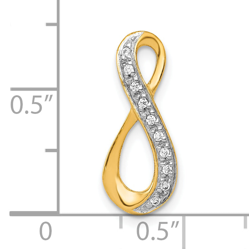 10K and Rhodium 1/20ct. Diamond Infinity Chain Slide