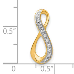 10K and Rhodium 1/20ct. Diamond Infinity Chain Slide