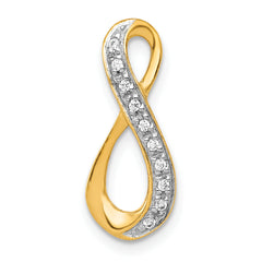 10K and Rhodium 1/20ct. Diamond Infinity Chain Slide