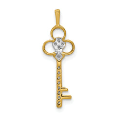 10K Diamond Club Key Pendant