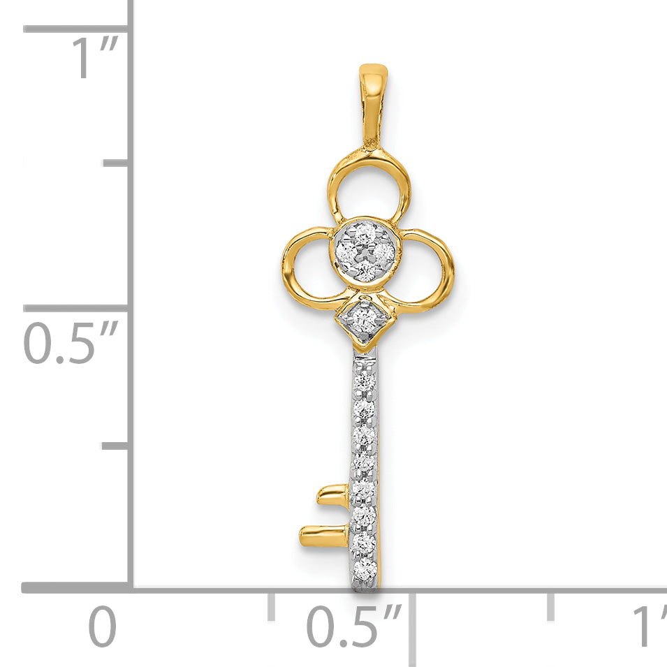 10K Diamond Club Key Pendant