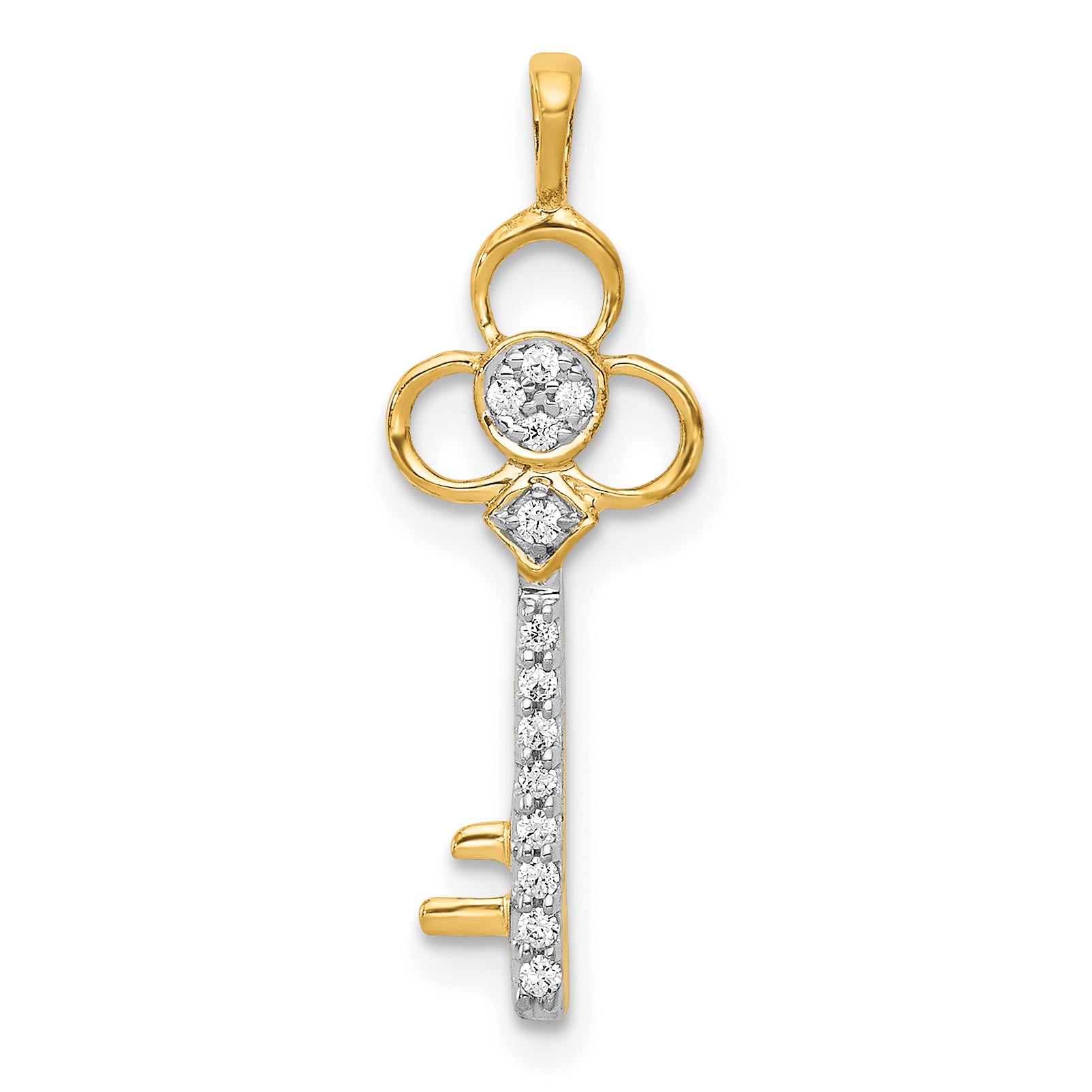 10K Diamond Club Key Pendant