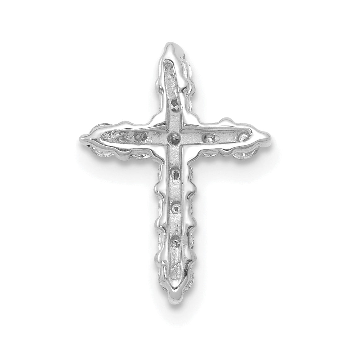 10K White Gold AA 1/3ct. Diamond Cross Pendant