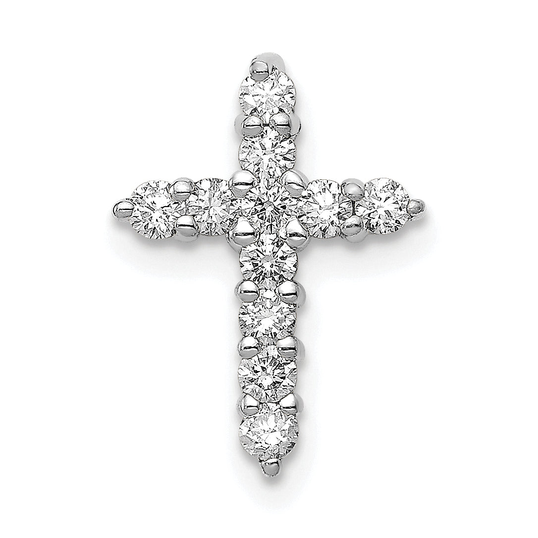 10K White Gold AA 1/3ct. Diamond Cross Pendant